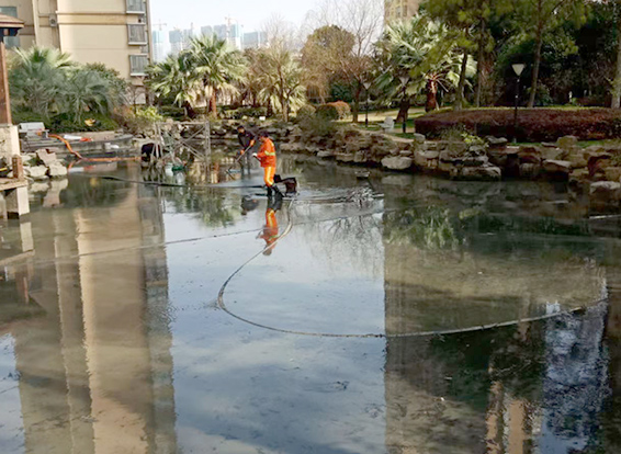 三都景观池淤泥清理